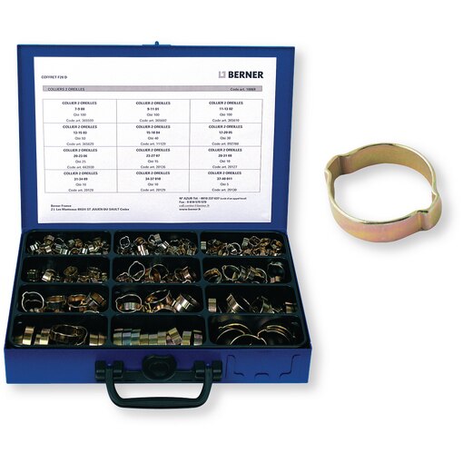 Coffret F 28 D colliers 2 oreilles - 495 pcs